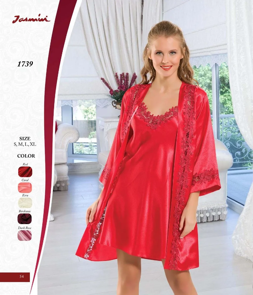 red satin nightshirt