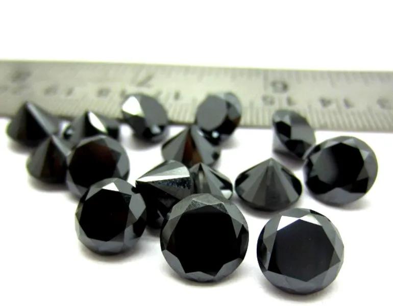 Details about   Natural Black Diamond 3mm-4mm Round Faceted Top Quality Wholesale Price Gemstone 