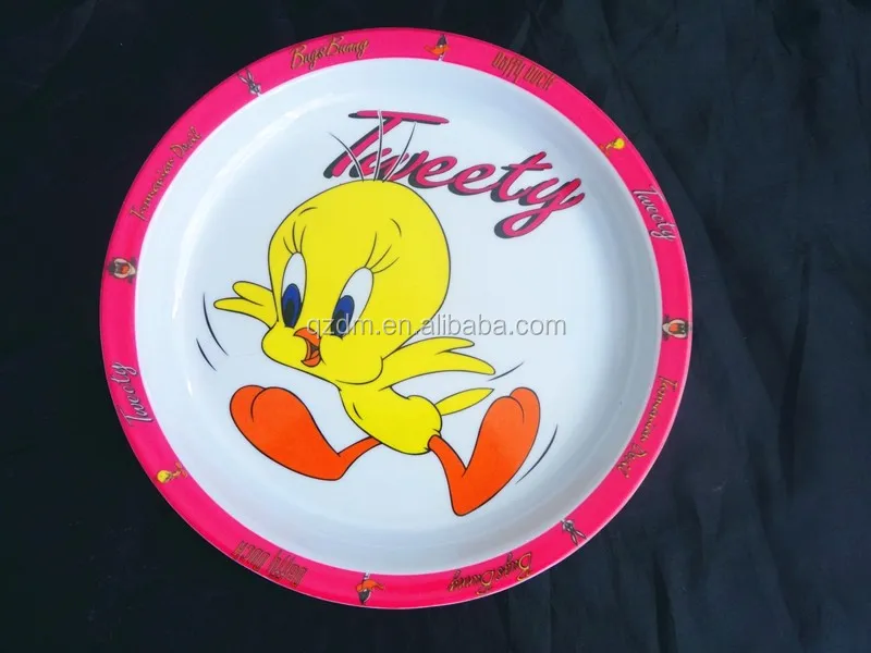 Duck Print Melamine Round Plate And Dish For Kid
