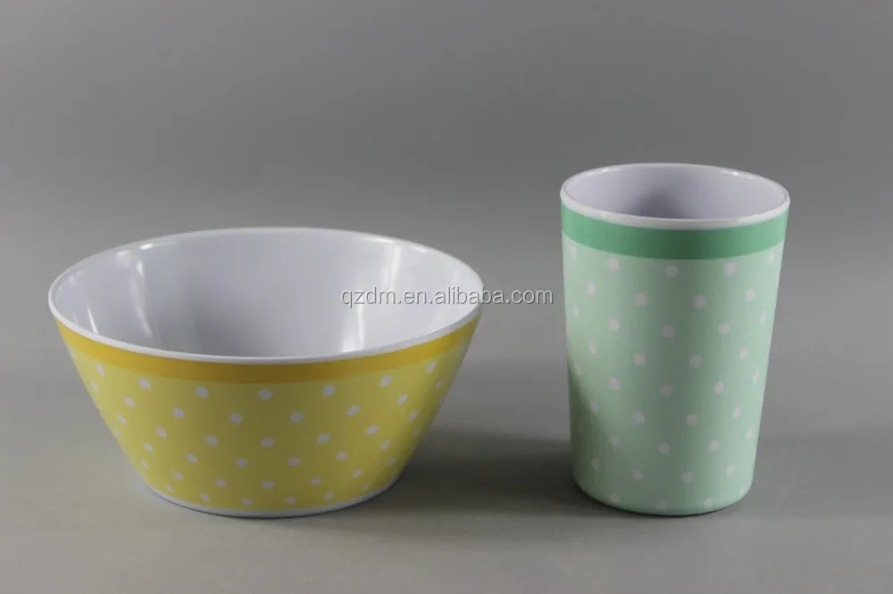 Food Grade Melamine Drinking Cup And Salad Bowl Set