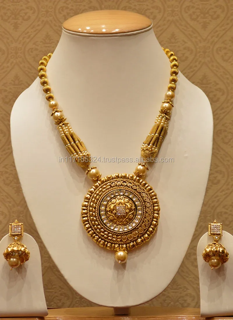 Gold plated designer temple jewellery 
