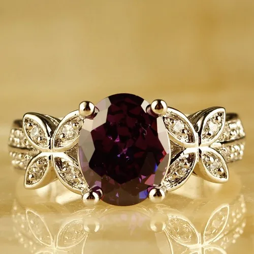 Sjae061 New Saudi Arabia Gold Wedding Ring Price 18k White Gold Plated