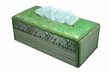 green tissue box cover