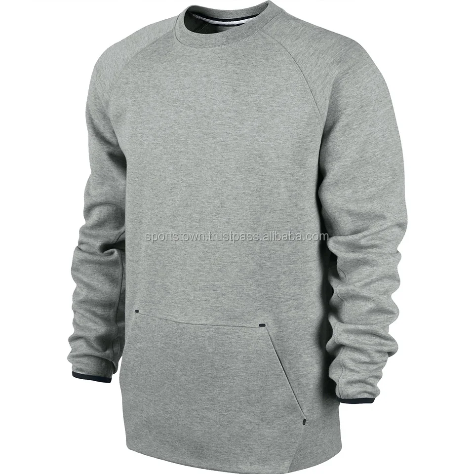 crew neck sweatshirt with kangaroo pocket