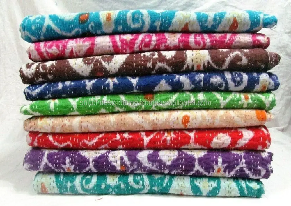 Trwin Size Reversible Floral Kantha Quilts Lot Buy Wholesale Ikat