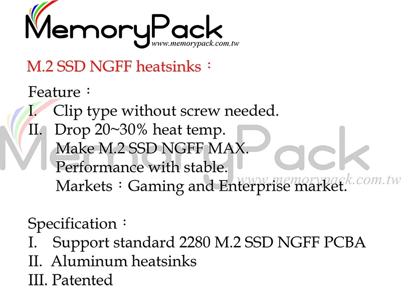 2280 M.2 Ssd Heat Sinks For Notebook Intel Kingston Samsung Transcend