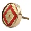 Indian Resin Handmade Round Orange Metal and Wooden Dresser Red Knobs Designer Colorful Wooden Knob