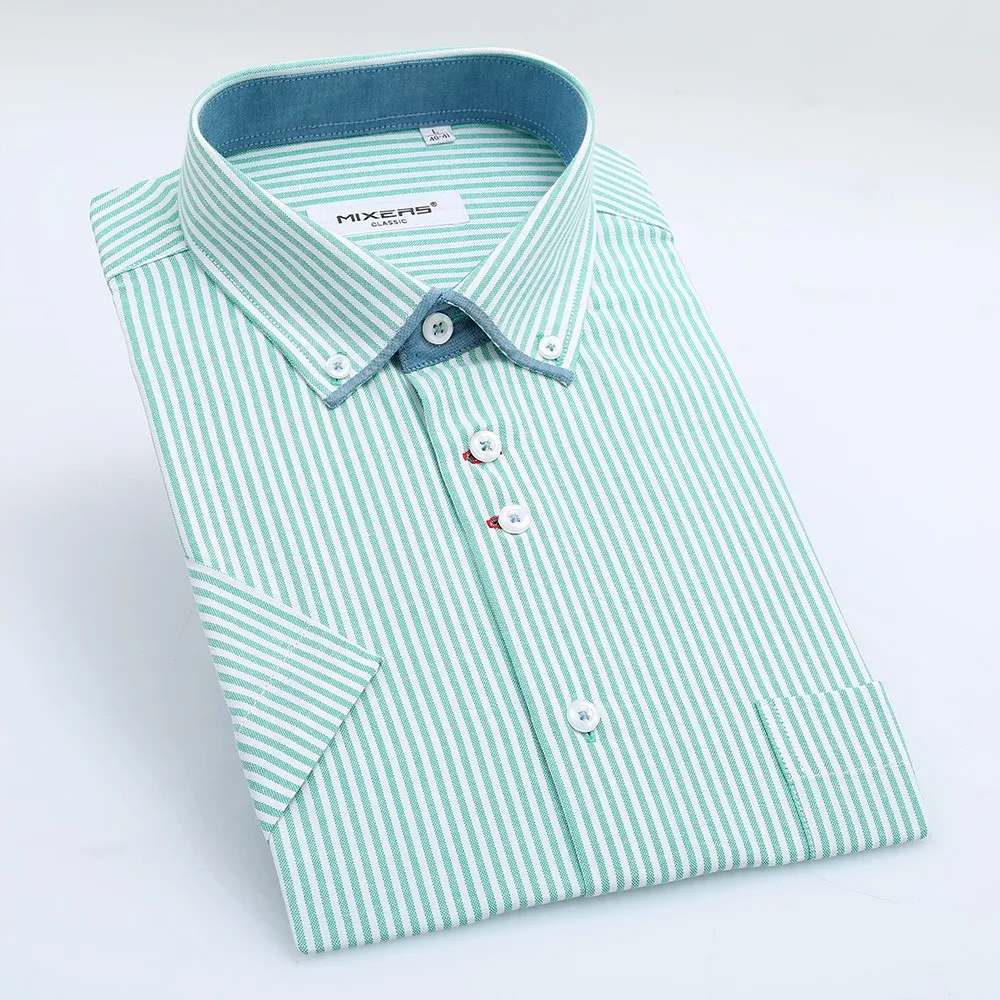 men's short sleeve button down collar dress shirts