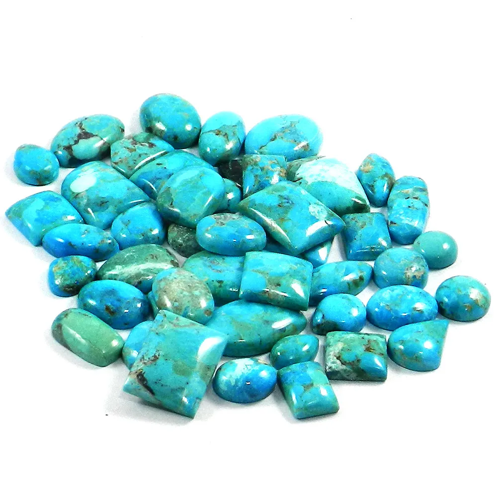 快点!大甩卖 45 件天然美国绿松石 100 克,混合凸圆形宝石首饰 si0555