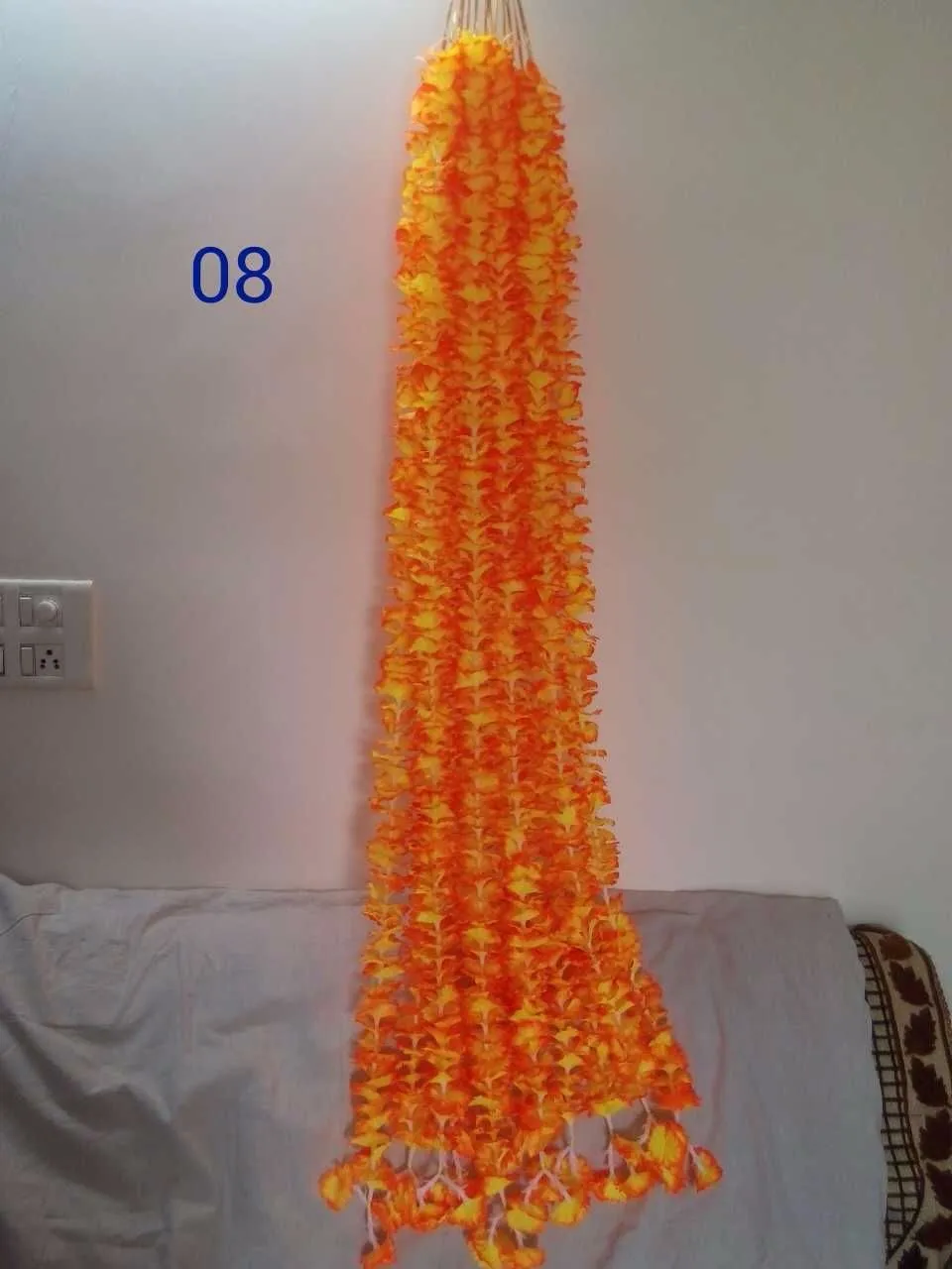 Orange Artificial Marigold Flower Garland For Decoration Orange Marigold Buy 10 Feet