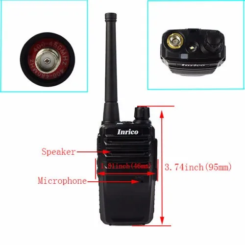 New Inrico IP118 Mini walkie talkie UHF 400-470 4W TOT 16 CH 2-Way Radio 1100mAh