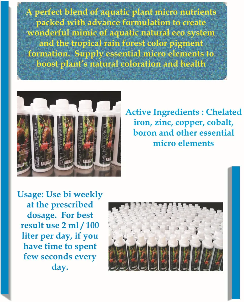 Planted Aquarium Nutrient Plant Health Formula Micro Nutrients For
