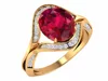 Gorgeous Setting For Pop Style Love Shiny Ruby Stone Gold Ring 14k Yellow gold Diamond Ring For Party Wear