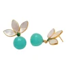 Aqua Chalcedony Earring, Shell earrings, Dangling, Beach Jewelry