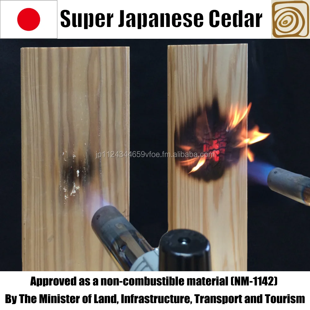 
Non-Combustible Tongue-and-groove Japanese cedar panels for wall and ceiling 18*106*2000 1case=8pieces 