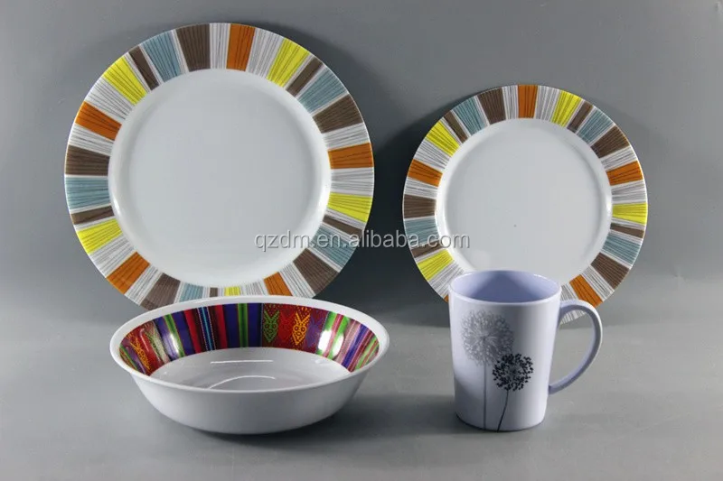 Custom Design Melamine Dinner Set For 4 Person