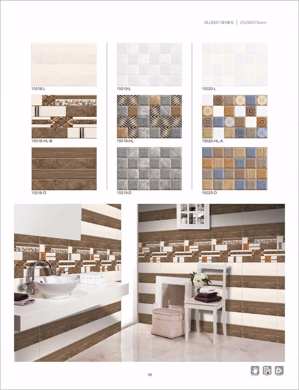 Popular new design ceramic wall tiles, wall tiles India, View wall