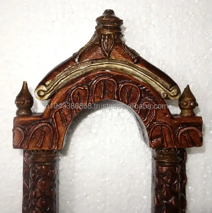 Decorative Rajasthani Painted Traditional Wooden Jharokha Carving