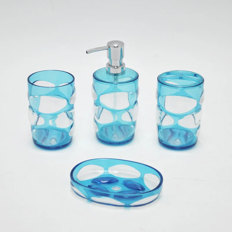 Crystal Design Blue Color Bathroom Accessories Set Buy Blue Color