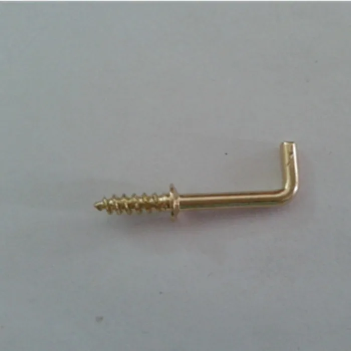 Brass Plated L Shaped Metal Screw Hook With Competitive Price Buy L