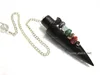 Rosewood long Cone pendulum with chakra chips
