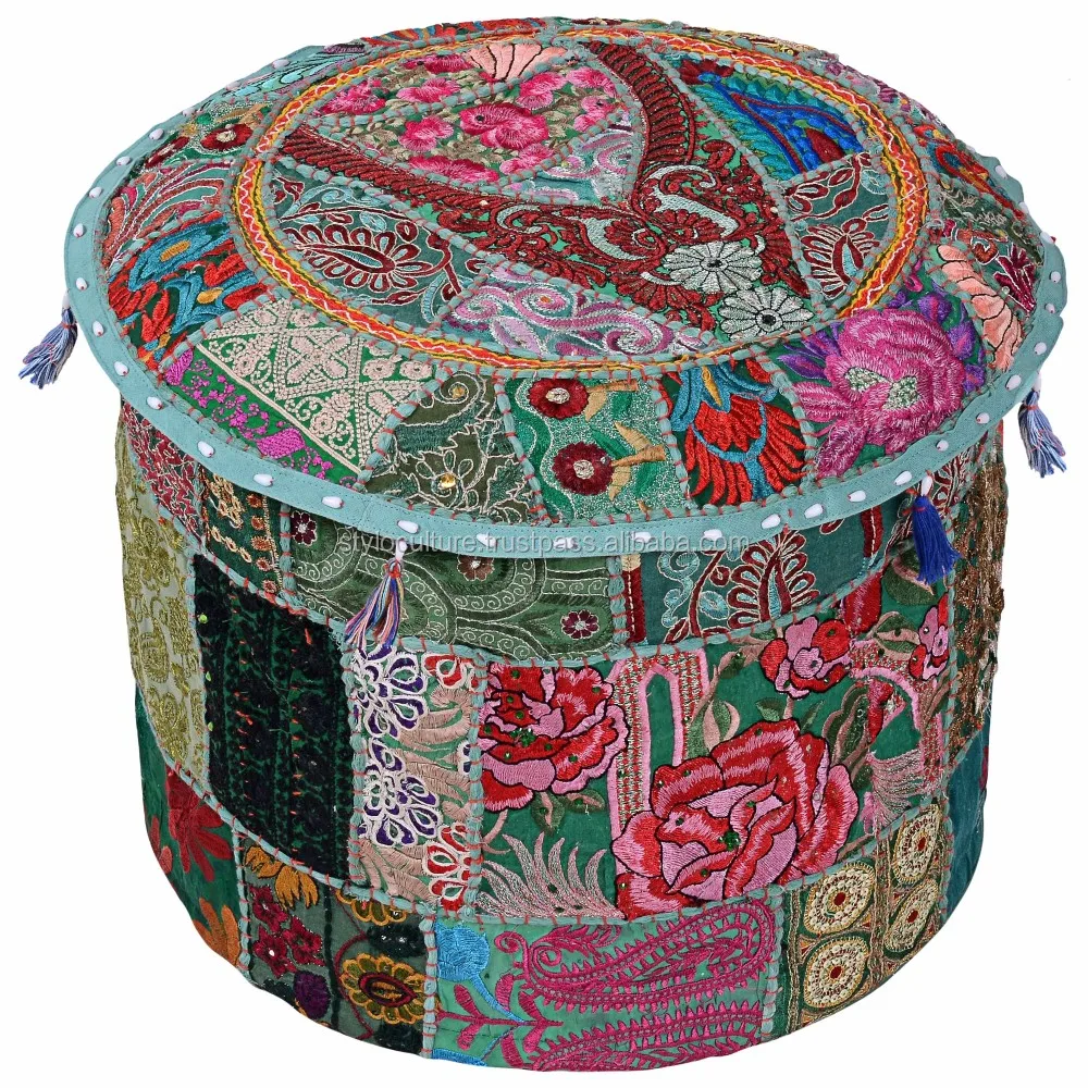 Whole Ottoman Covers Pouf Cover Sari Patchwork Ottoman Pouf Cover Sari Patchwork