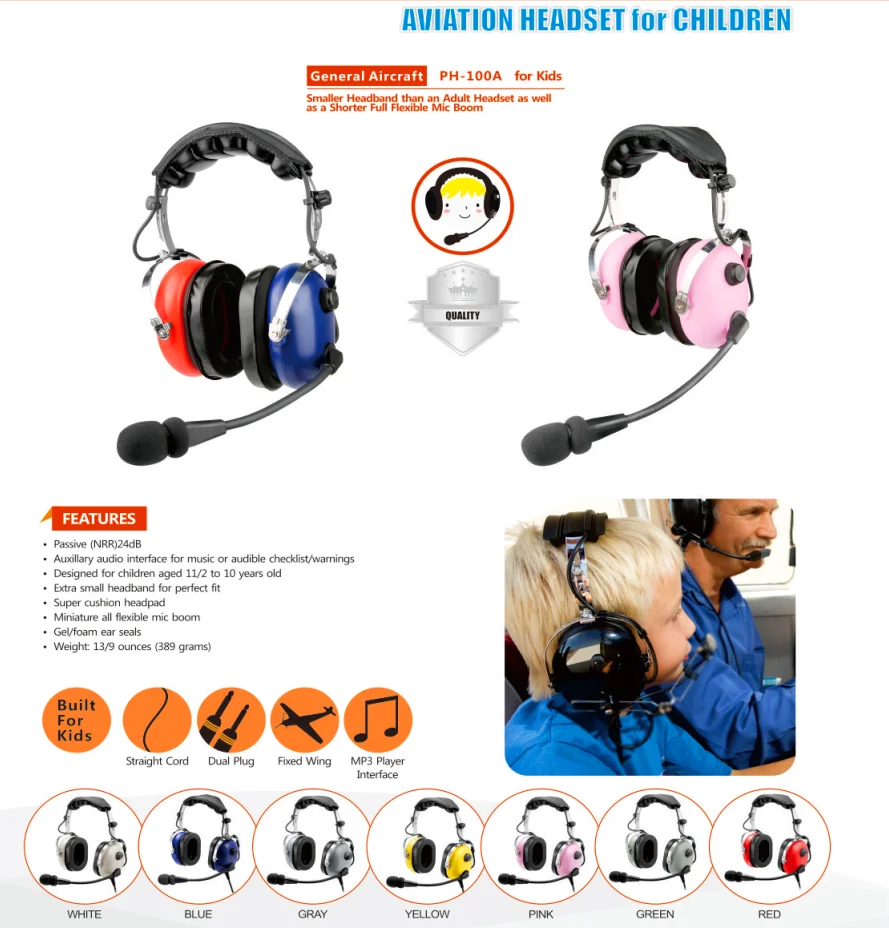 Children Aviation Headset Pilot Headset Buy Pink Aviation Headset For