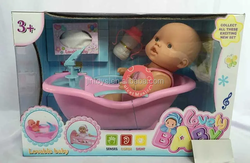 Baby Toys 12 Inch Cradle Pee Latex Fat Baby Doll With Sound,Electric