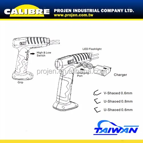 Calibre Cordless Rechargeable Hot Stapler Hot Hot Stapler For Plastic