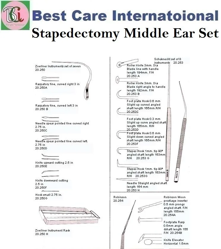 Stapedectomy Set Stapedectomy Middle Ear Instruments Set Stapedectomy