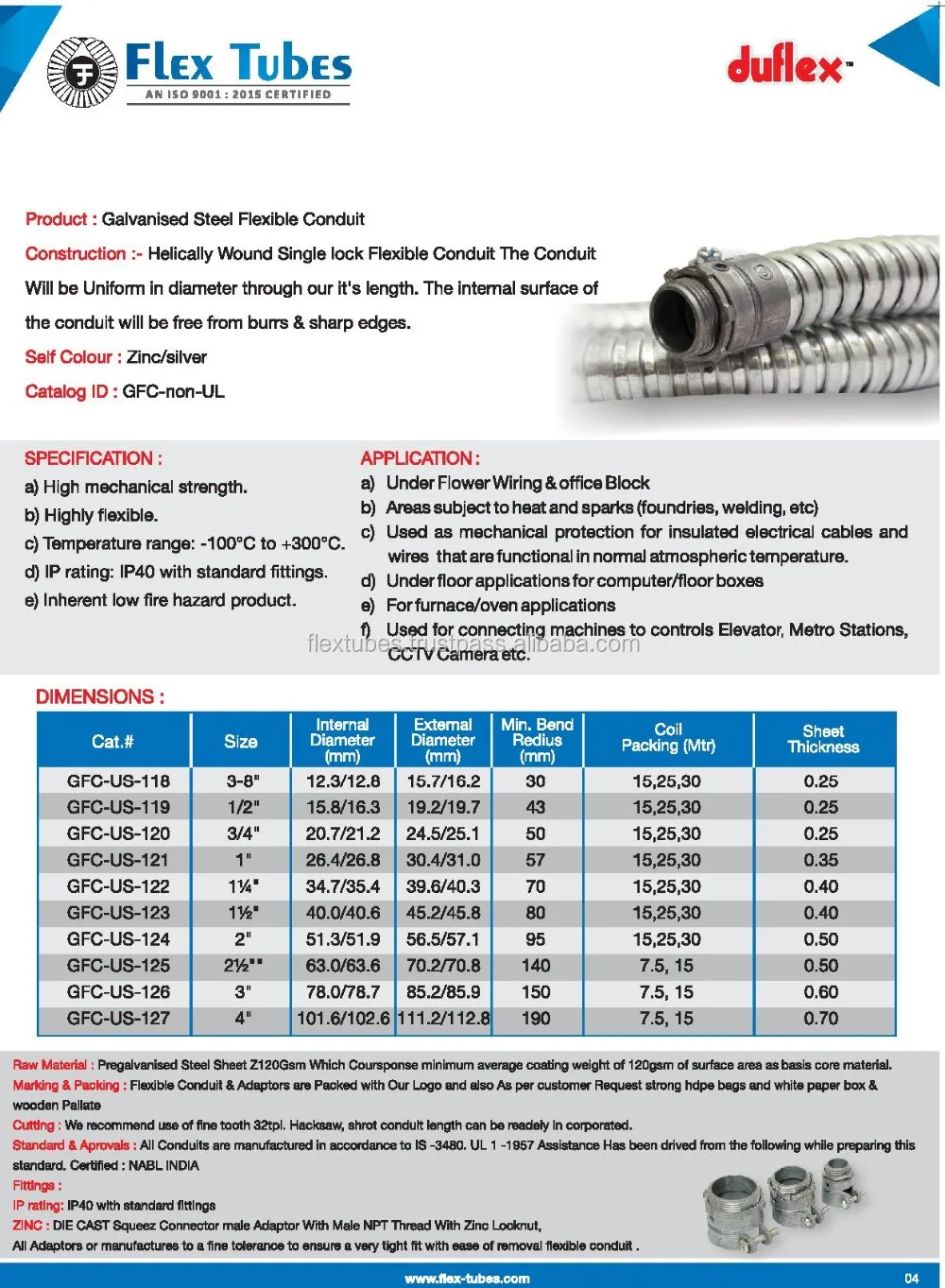 Liquid Tight Metal Flexible Conduit - Buy Liquid Tight Galvanised Pvc ...