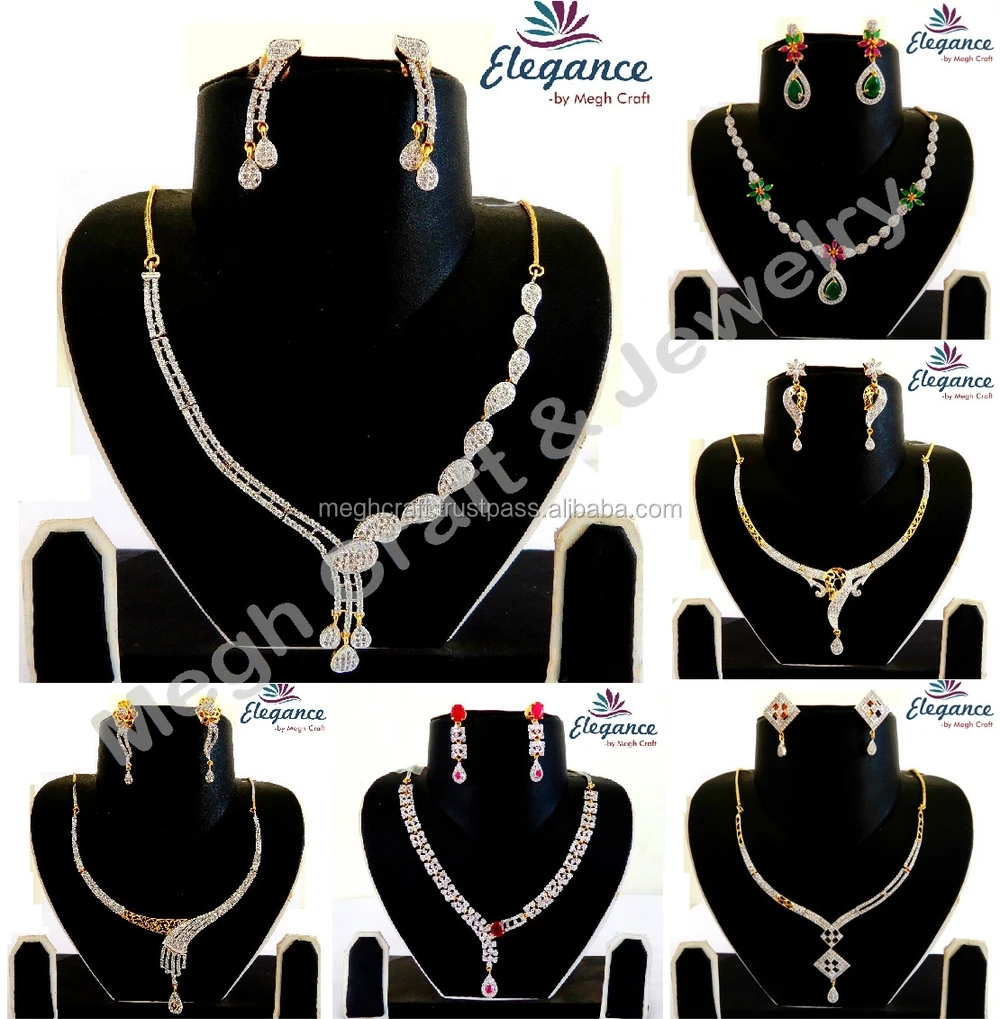Wholesale American Diamond Pendant Set American Diamond Jewellery