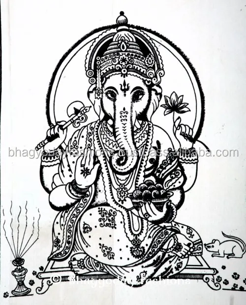 Ganesh Wall Art indian hindu religious god ganesh sequin throw cotton painting Ganesh Wall Art indian hindu religious god ganesh sequin throw cotton painting