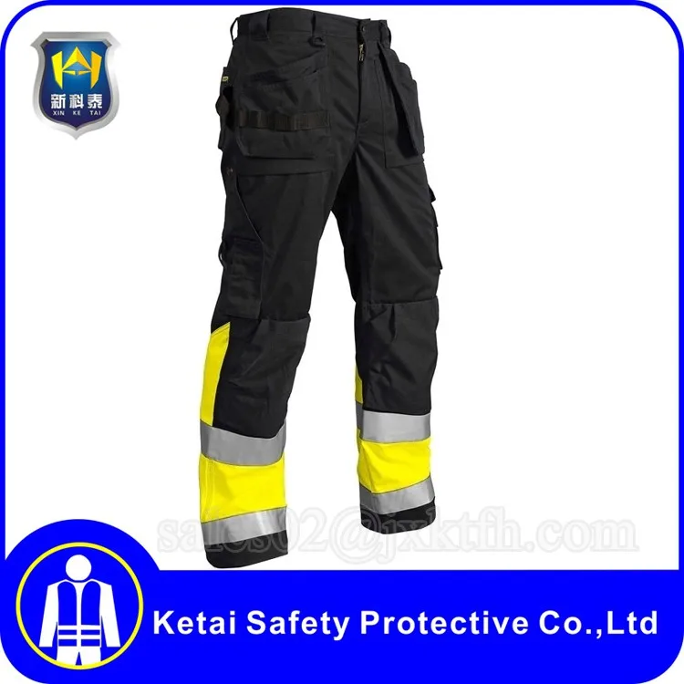 cargo work pants with reflective tape