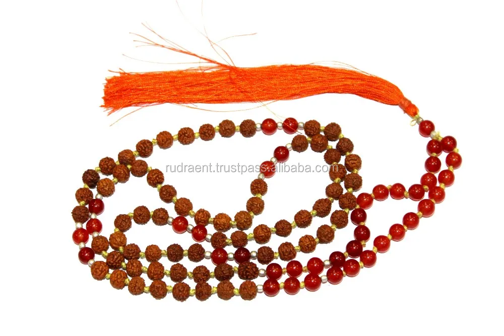 7 Chakra Rudraksha Yoga Mala, 108 Beads Japa Mala, Unisex Knotted Mala