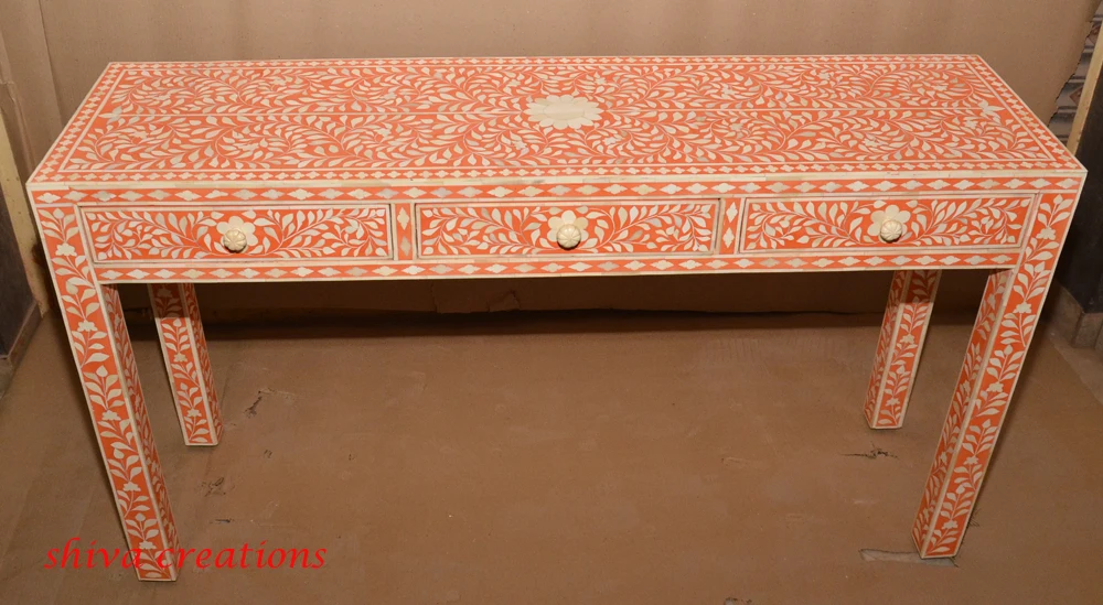 Manufacturer Exporter Supplier Bone Inlay Console Table Wholesale Price
