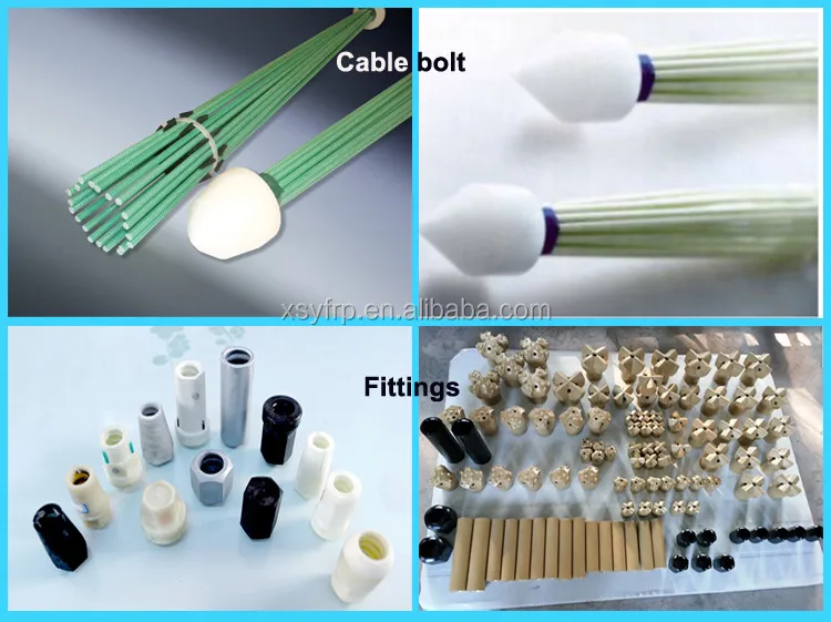 Cuttable Pultrusion Fiberglass Rock Anchor Bolt With Nut And Tray.jpg