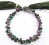 Ruby Zoisite Beads, Faceted Pear Beads, Loose Gemstone Beads