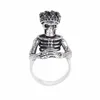 Vintage King Soul With Crown Skull Head Solid 925 Sterling Silver Biker Ring Jewelry, Wholesaler Low Price Skull Ring SHRI0353