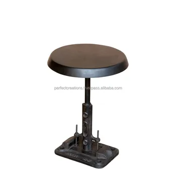 Vintage Cast Iron Wooden Height Adjule Bar Vintage Cast Iron Wooden Height Adjule Bar Stools