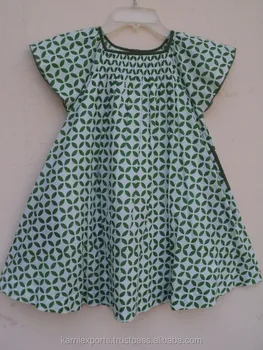 green colour frock design