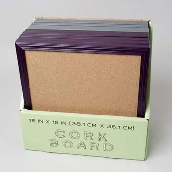 
CORK BOARD 15 X 15 10PC PDQ - 5 GRAY, 5 WINE #52280 