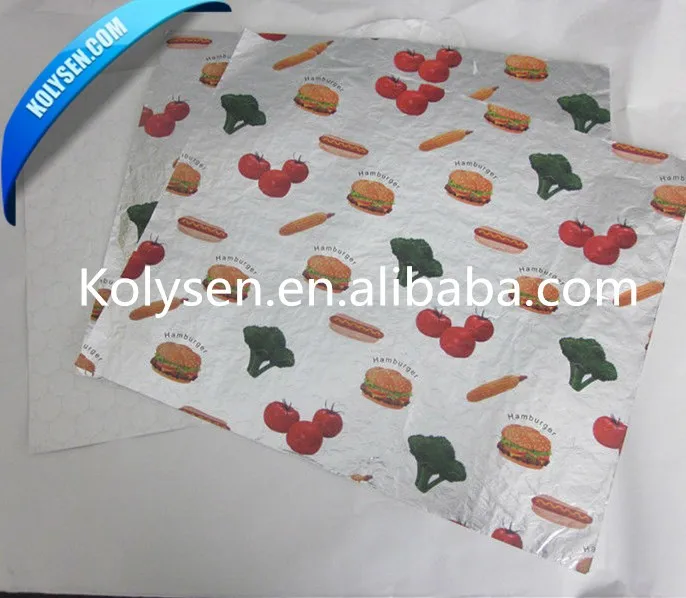 Custom Logo Printed greaseproof paper hot sandwich packaging paper