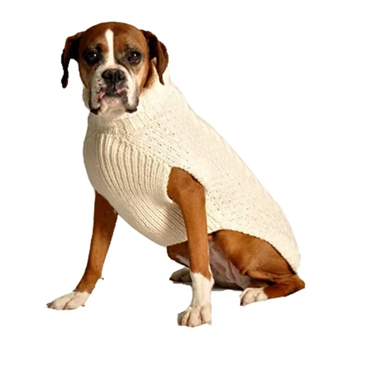 Paleo Pet Clothes Plain Custom Dog Winter Knit Sweater Thick Cable Pet Animal Apparel Dog Jumpers Clothing