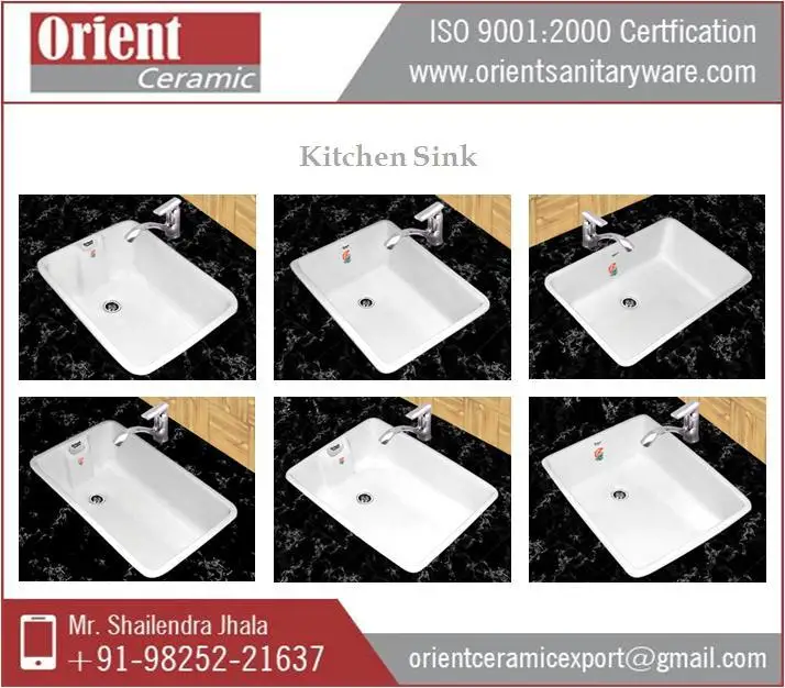 Attractive Design Glossy Finish Ceramic Kitchen Sink Available For Bulk