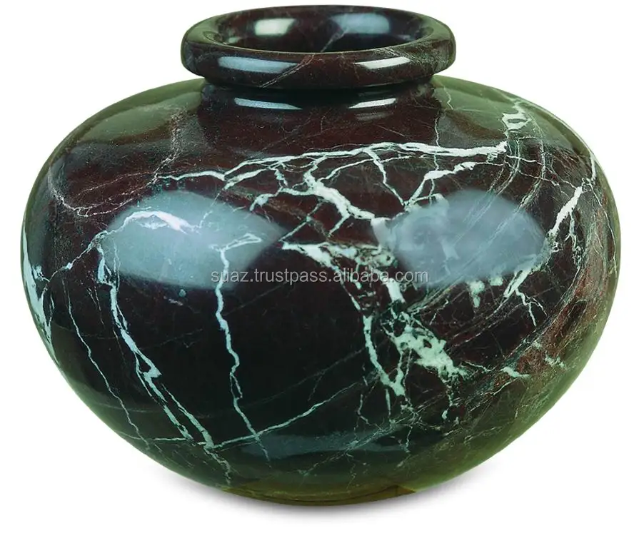 Onyx Marble Vase Black Marble Round Vase Small Decorative Round