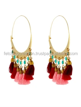 Whole Fashion 2017 Red Colored Tel Ring Shape Whole Fashion 2017 Red Colored Tel Ring Shape Fashionable Beaded Earring