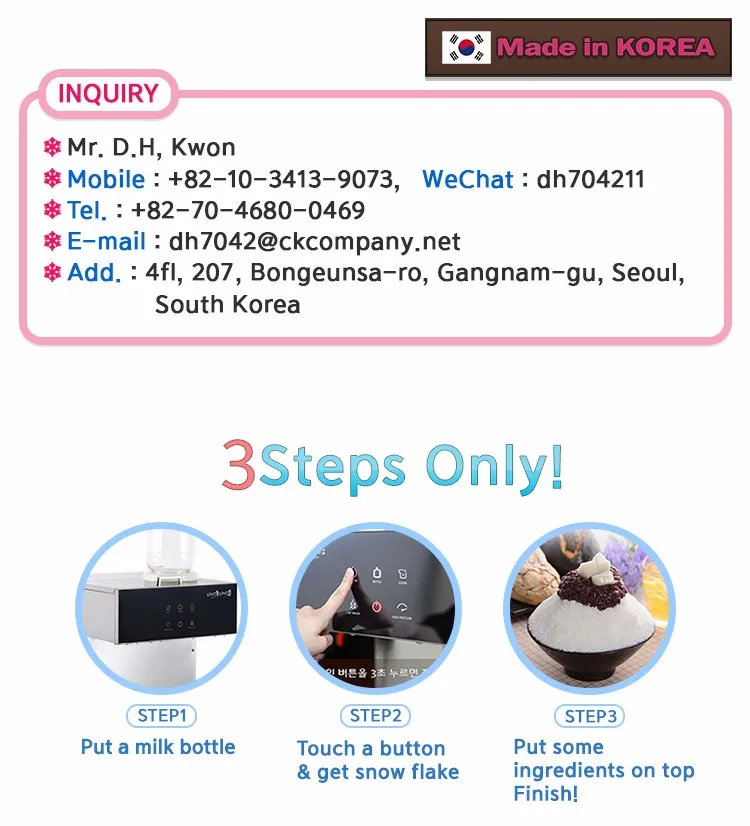 Korea No1. Bings Bings Minii Snow Ice Flake Bingsu Machine(sulbing