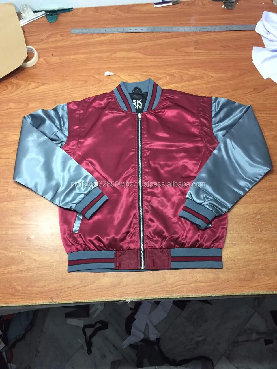 Usa And Europen Wholesale Satin Jacketcustom Best Wholesale Price Satin Bomber Jacketletterman 