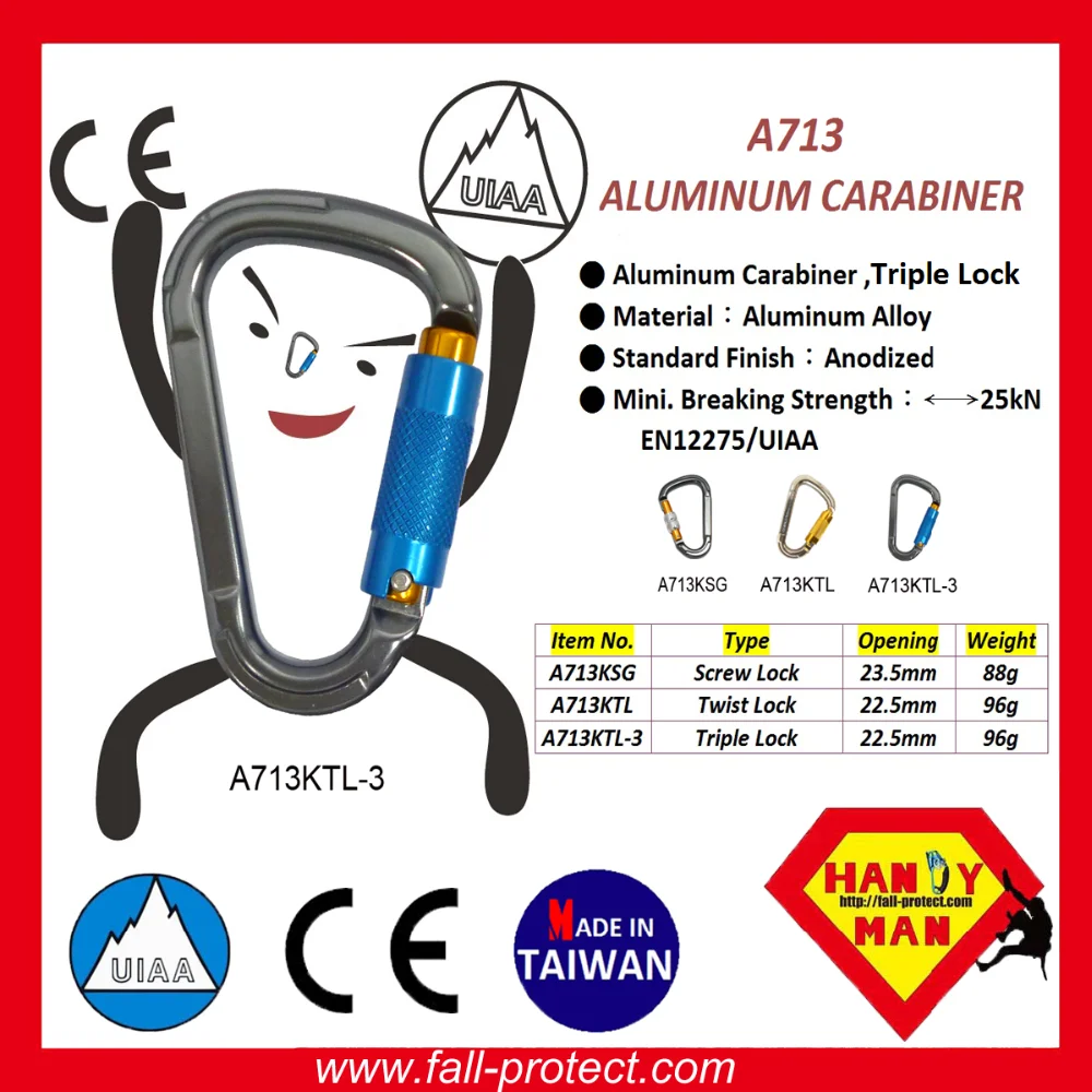 Ce Uiaa Certified Colorful 25 Kn Carabiner For Mountaineering Rock